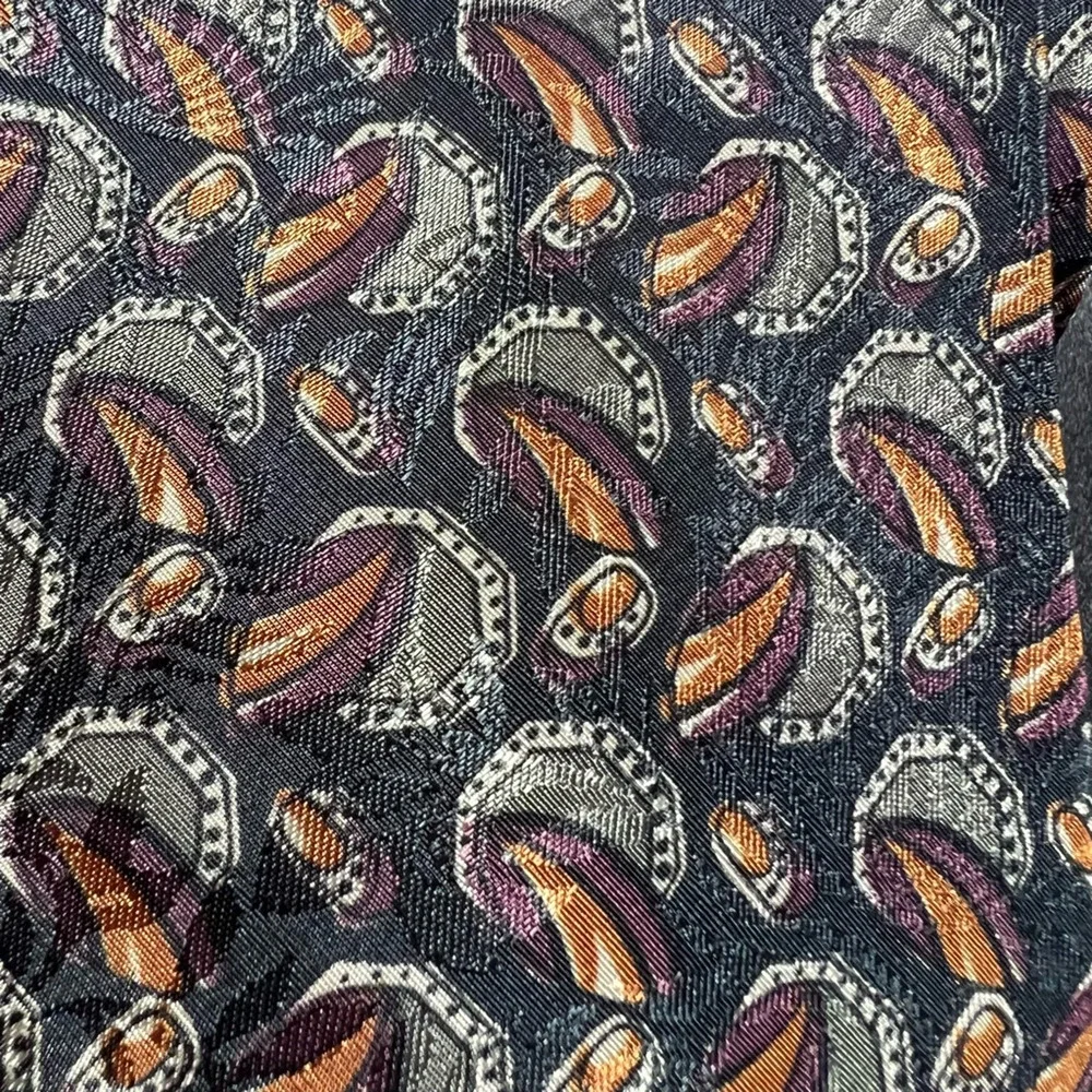 Christian Dior Mens Tie Necktie Multicolor Paisley Tied Woven Classic USA